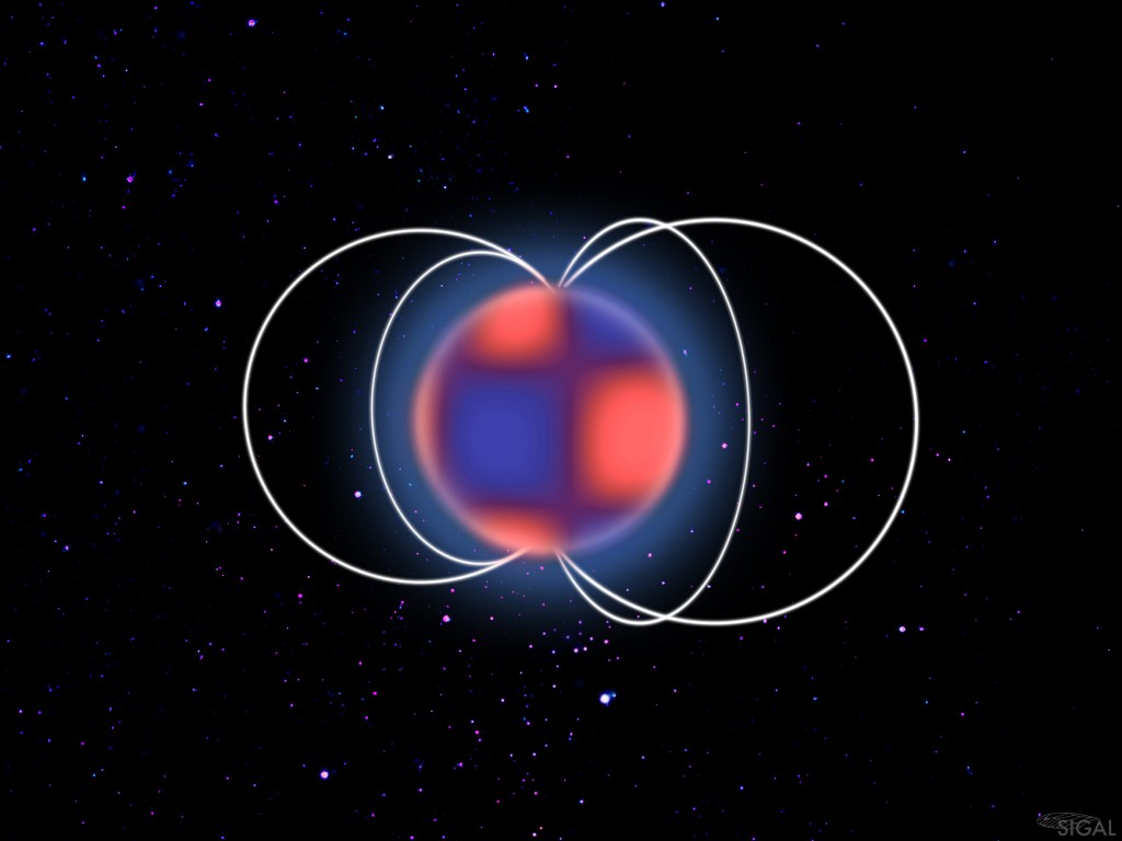 Illustration d'une étoile delta Scuti magnétique © Sylvain Cnudde LESIA / Observatoire de Paris