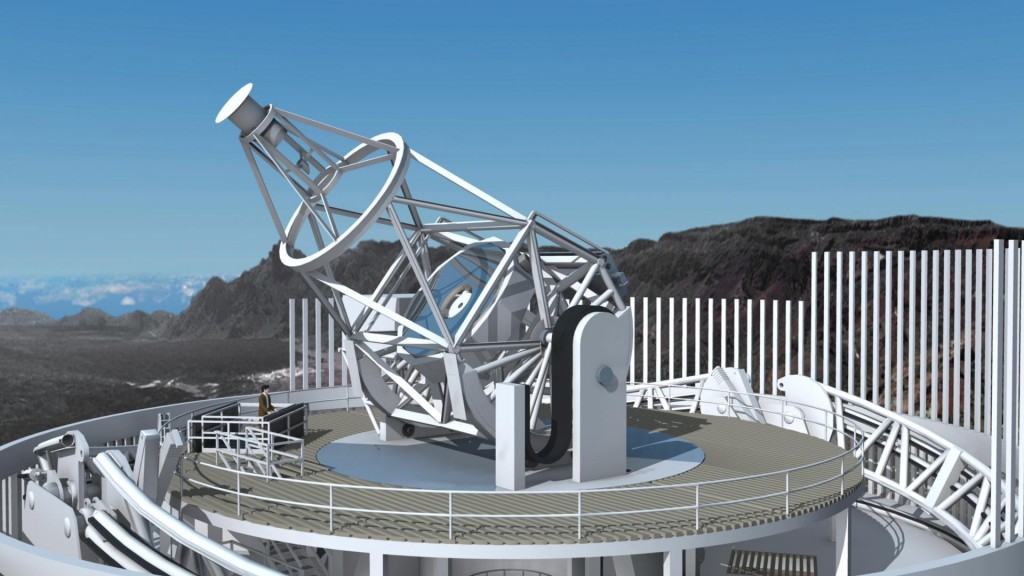 Een artistieke voorstelling van de European Solar Telescope (EST). Copyright: EST