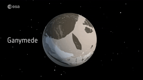 Animation montrant de l’intérieur de la lune de Jupiter Ganymède. Crédit : ESA/ATG Medialab.