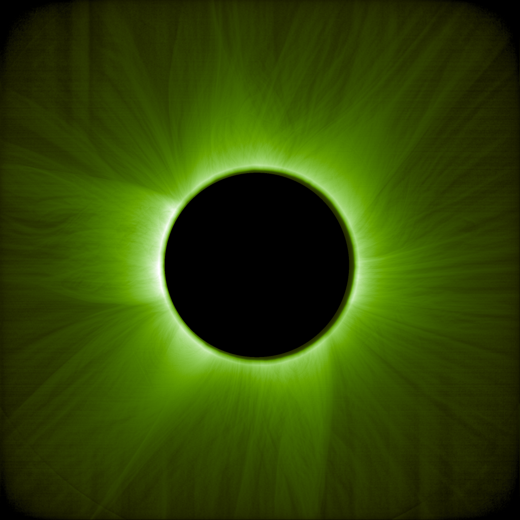 An black sun and with greenish rays